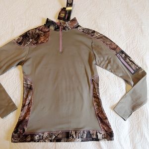 NWT Women's Camo 1/4 Zip Fleece Lined Baselayer
